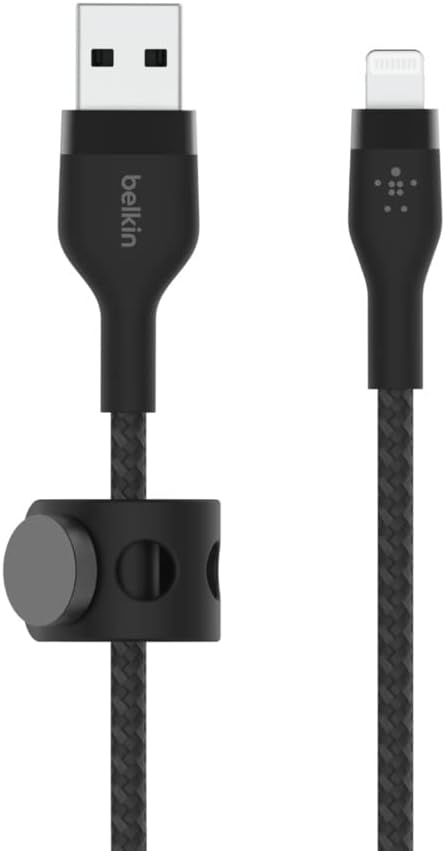 Belkin BoostCharge Pro Flex Braided USB Type A to Lightning Cable (1M/3.3FT), MFi Certified Charging Cable for iPhone 14, 13, 12, 11, Pro, Max, Mi...