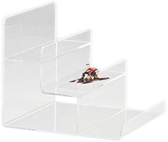 Clear Acrylic 3-Tier Display Stand Acrylic Riser Display Shelf for Amiibo Funko POP Figures 3 Step Acrylic Wallet Display Organizer Holder...