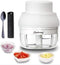 Electric Garlic Chopper Mini, Garlic Masher Crusher Mincer, Mini Food Processor Small with Garlic Peeler And Spoon, 100ML/3.3FL OZ, White...