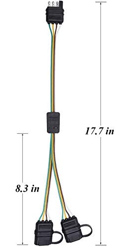 4 Way Y-Splitter Plug Universal for Tailgate Light Bar and Trailer Lights Plug & Play Adapter Extension Harness Wiring Plug 4 Pin Connectors...