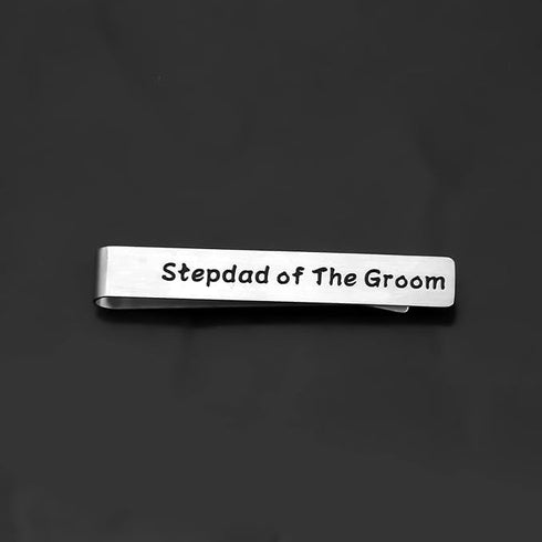 LQRI Stepdad of The Groom Gift Mens Groom Father Wedding Tie Bar Stepdad Tie Clips Gift for Stepfather of The Groom...