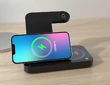 Wireless Charging Station, 15W Fast Charging Station, 4 in 1 Fast Wireless Charging Dock for iPhone 15/14/13/12/Pro Max/XS/XR/X, IWatch 7/6/5/4/3/...