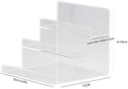 Clear Acrylic 3-Tier Display Stand Acrylic Riser Display Shelf for Amiibo Funko POP Figures 3 Step Acrylic Wallet Display Organizer Holder...