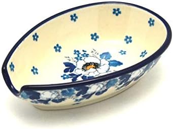 Polish Pottery Spoon Rest - White Poppy...