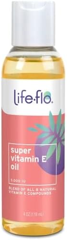 LIFE-FLO Super Vitamin E Oil 5000IU with 8 Vitamin E Compounds | Skin & Antioxidant Support | Soothing Hydration | 4 Oz | Pack of 2...