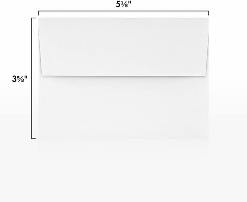 LUXPaper 4Bar A1 Invitation Envelopes | Peel & Press | 3 5/8" x 5 1/8" | White | 24lb. Text | 50 Qty...