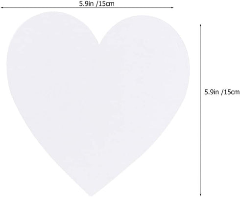 Healifty 6pcs Oil Painting Board Heart- Shaped Stretched Canvas Painting Canvas Panels Canvas Panels for Acrylic Painting Canvas Boards Artist Bla...