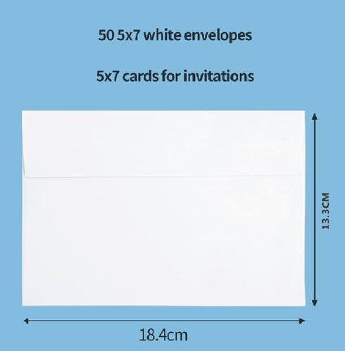 50 Packs 5x7 Envelopes, 5x7 Envelopes for Invitations, White A7 Envelopes, Envelopes Self Seal for Weddings, Printable Invitation Envelopes,Greeti...