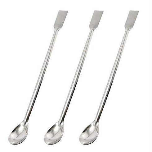 Maxmoral 3PCS Laboratory Spoon Spatula 2 in 1 Stainless Steel Lab Mixing Double End Reagent Sampling Spoon Spatula Tool 20cm...
