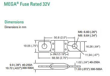 Littelfuse 0298060 Bolt Down Auto Fuse 60A Time Delay 32V 298 Series, MEGA...