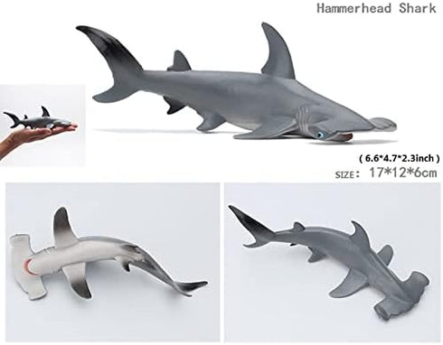 Solid Sea Animals Educational Toys,Simulation Ocean Shark Sea Creature Toy for Toddlers Kids (Hammerhead Shark)...