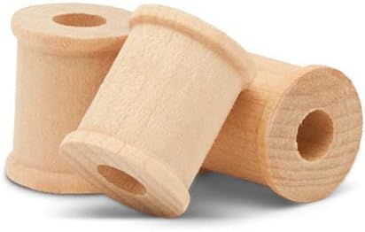 Wooden Spool for Crafts 3/4 x 5/8-inch Pack of 50, Small Empty Thread Spools, Wood Spools for Crafts with Wooden Spindles, by Woodpeckers...