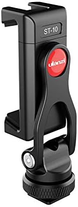 ULANZI Metal Phone Tripod Mount ST-10, Universal 360° Smartphone Adapter with 2 Cold Shoe Mount, Adjustable Cell Phone Clamp Stand Holder, Compati...
