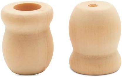 Bean Pot Candle Cups, 1 Inch, 7/16 Inch Hole, Pack of 25 Unfinished Wood Candle Holders, Wood Turnings for Crafts, by Woodpeckers...