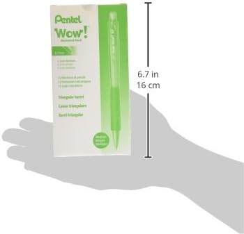 Pentel 0.7mm Wow Mechanical Pencil with Green Barrel, Box of 12 (AL407D)...