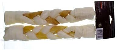 Hartz Combo 10 Inch Pig Skin And Rawhide Braided Chew Treats For Large Dogs - 2 Pack...