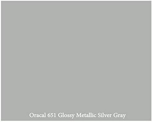 Silver Glossy 12" x 10ft Roll of Oracal 651 Permanent Adhesive-Backed Vinyl for Craft Cutters, Punches and Vinyl Sign Cutters...