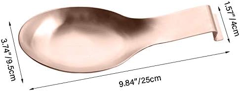 Stainless Steel Spoon Rest, Spatula Ladle Holder, Stainless Steel Utensil Spoon Rest Holder, Brushed Finish, Dishwasher Safe 9.8 x 3.7 Inch (Rose ...