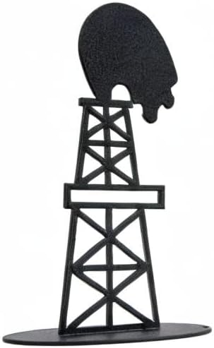 Innovative Fabricators, Inc. American Steel Oil Derrick Petroleum Industry Cake Topper, Centerpiece, Ornamental Metal Figurine - 7 Inch - Made in ...