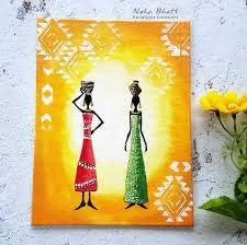 CrafTreat Tribal Stencils for Painting on Wood, Wall and Tile - Tribal Potters, Tribal Daily Chores, Congo Mask and Tribal Faces Background - 4 Pc...