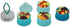 BariatricPal 4 Compartment Detachable, Stackable, and Portion Controlled Food & Powder Storage Containers (Blue-Teal)...