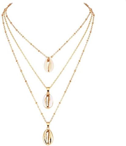 Chargances Boho Gold Sea Shell Necklace Women Layered Collar Choker Jewelry Delicate Ladies Necklace Beach Accessories for Girls...