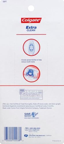 Colgate Extra Clean Toothbrush, Soft Toothbrush for Adults, 6 Count (Pack of 1)...