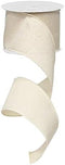 Solid Canvas Wired Edge Ribbon, 10 Yards (Cream, 2.5 Inches)...