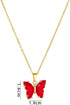 Pingyongchang Butterfly Pendant Necklace Earrings for Women Handmade Minimalist Cubic Zircons Gold Butterfly Pendant Earrings Necklace Cute Crysta...