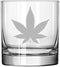 Rocks Whiskey Old Fashioned Glass Cannabis Marijuana Pot Leaf...