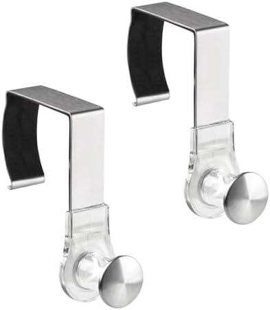 mDesign Modern Metal and Plastic Office Over The Cubicle Storage Organizer Hooks - Wall Panel Hangers for Hanging Accessories, Coats, Hats, Purses...