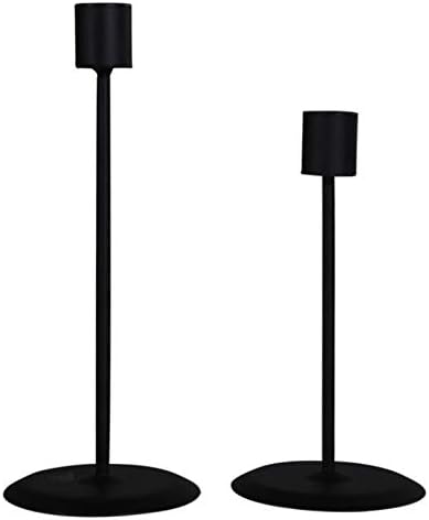 Black Metal Candlesticks Holder for Taper Candles Table Romantic Candle Holders for Wedding Birthday Holiday Dinner Home Bar Decorative...