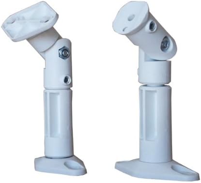 VideoSecu 2 White Universal Satellite Speaker Mounts/Brackets for Walls and Ceilings BS3 (White, 2 Pack)...