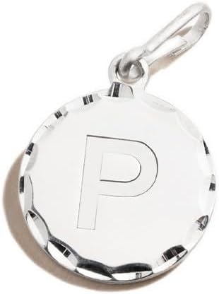 Alex and Ani Initial P Charm, P, Sterling Silver, Silver P, Charm Size 0.51 inch Width by 0.51 inch Height...