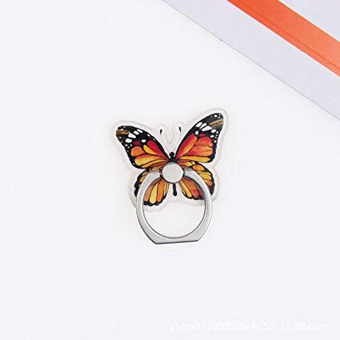 4Pcs Phone Ring Holder Stand, Cute Butterfly Animal Funny 360 Rotation Finger Ring Grip Kickstand Mount for Cellphones and Tablets (Butterfly Ring...