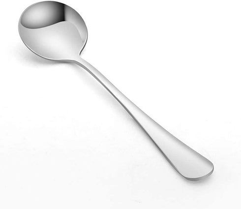 20 Piece Soup Spoons, Round Stainless Steel Bouillon Spoons Round Spoons 6.7 inch...