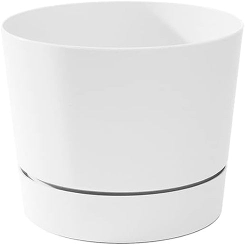 Root & Vessel Majestic Mid-Century Modern Low Profile Cylinder Pot, Matte White, 6.5"...