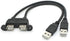 Seadream Dual USB 2.0 Male to Female Extension Cable 30cm with Screw Panel Mount Holes...