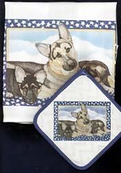 German Shepherd Dish Towel & Potholder...