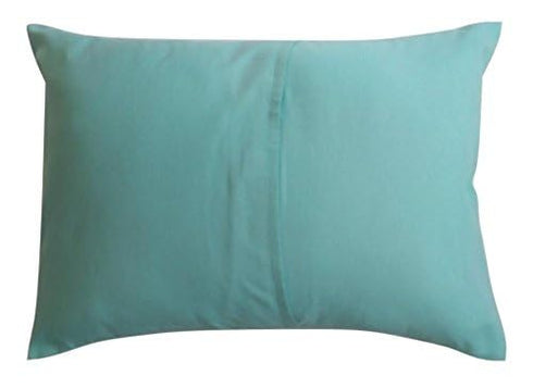 Toddler Pillowcase by Ella & Max. Aqua Color. Fits 13x18 & 14x19 Toddler Pillows. Easy to wash & no Ironing. Handmade in USA. Made of Luxury Micro...