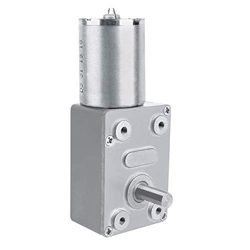 DC 12V Speed Reducing Gear Motor Reversible High Torque 12V Worm Gear Motor Female Shaft High Torque Turbo Worm Gear Box Reduction Electric Motor(...
