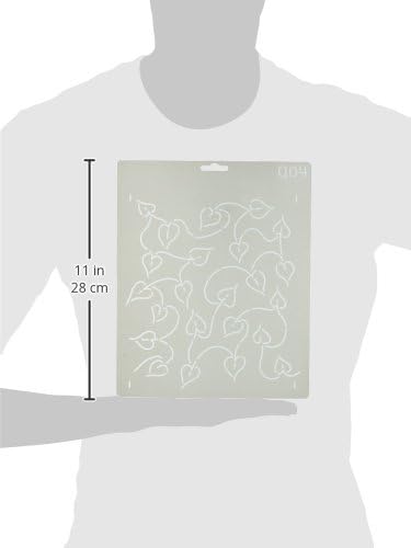 Quilting Creations Leaf Background Quilt Stencil White, 8.5 inch...