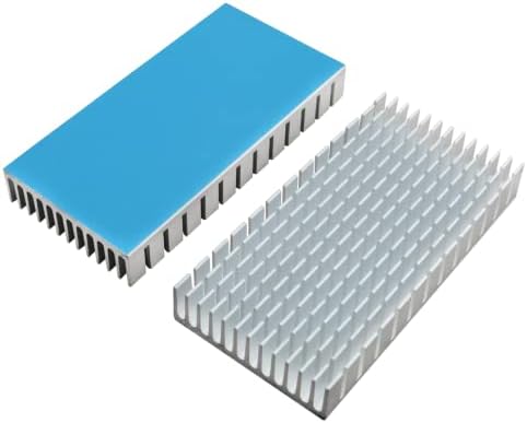 2pcs Silver Color Heat Sink 80x40x11mm Aluminum Heat Sink Radiator Cooler with Thermal Conductive Adhesive Tape Cooling Fin for Cooler Electronics...