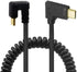 Qaoquda USB C Coiled U Shaped Cable, 180 Degree USB 3.1 Type C Male to Male Spring Spiral Cable, 3A 10Gbps Fast Charging and Data Extension Cable,...