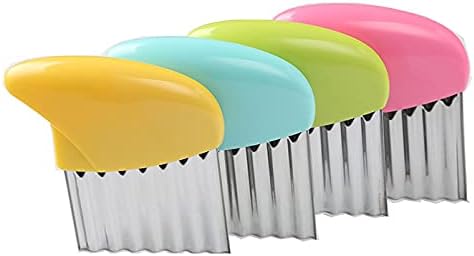 Crinkle-Cutter for Veggies-Salad-Chopper Knife 2Pcs Stainless-Steel-Blade Wavy...