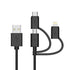 Apple MFI Certified 3-in-1 Cable, Lightning/Type C/Micro USB Cable for iPhone, iPad, Huawei, HTC, LG, Samsung Galaxy, Sony Xperia, Android Smartph...
