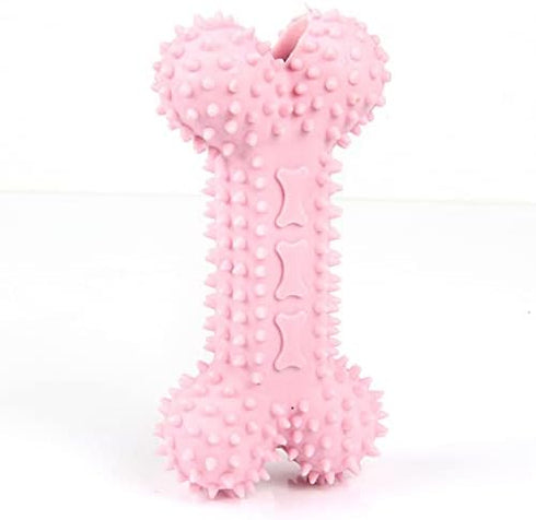 Rubber Bones for Dogs, Flexi Chew Dog Better Bones, Bite Force Dog Toy, Teething Dog Toys for Puppies, Small, A-Pink...