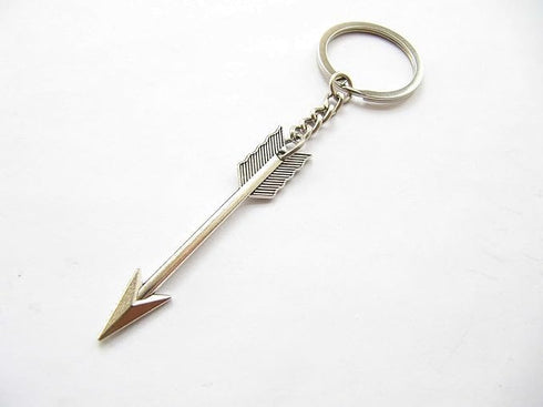 4Pcs Silver Bow and Arrow Key chain Arrow Keyring Boho Keychain Archer Gift Crossbow Bow Jewelry Archery Beading and Jewelry Findings Men's Keyrin...