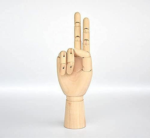 Wood Artist Drawing Manikin Articulated Mannequin with Wooden Flexible Fingers 10" Left Hand (10 inches-The Right Hand)...