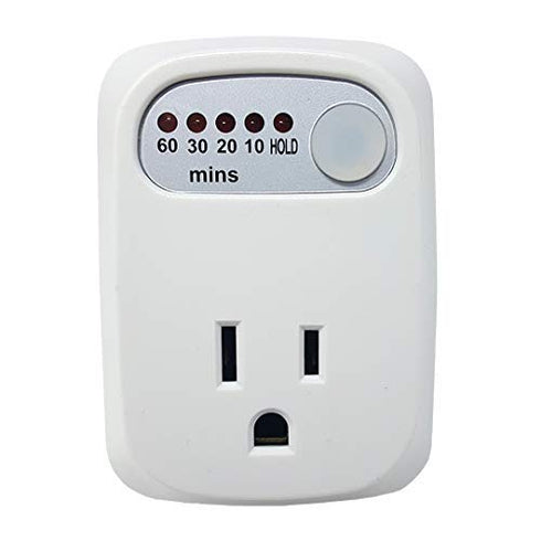 Auto Shut-Off Safety Outlet, 60 min 30 min 20 min 10 min Countdown Timer with HOLD option...